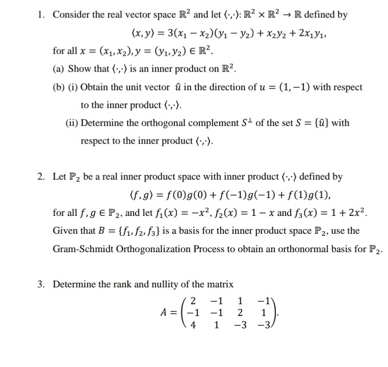 Answered 1 Consider The Real Vector Space R Bartleby