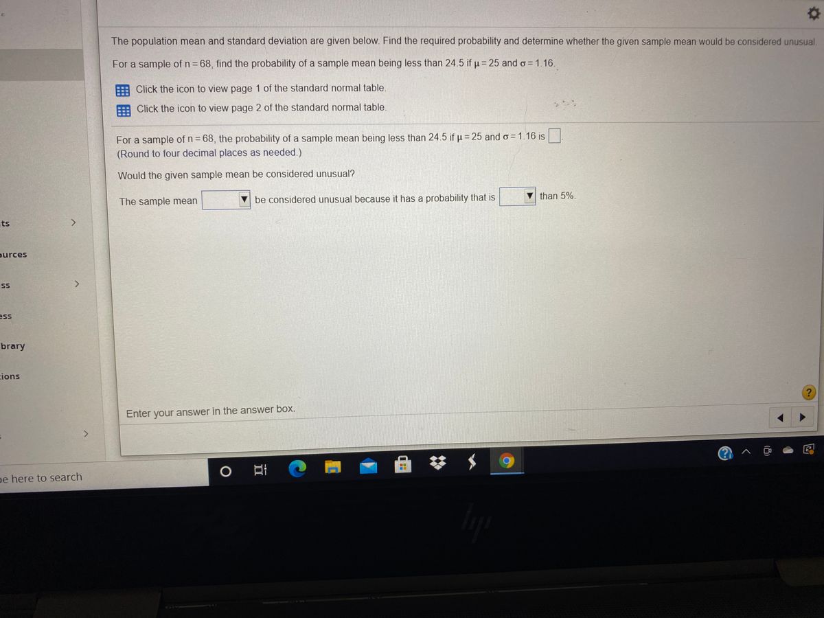 Answered: The Population Mean And Standard… | Bartleby