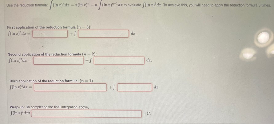 Answered Use The Reduction Formula In Z Dz Bartleby