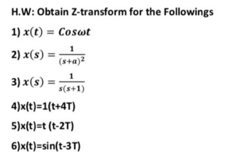 Answered H W Obtain Z Transform For The Bartleby