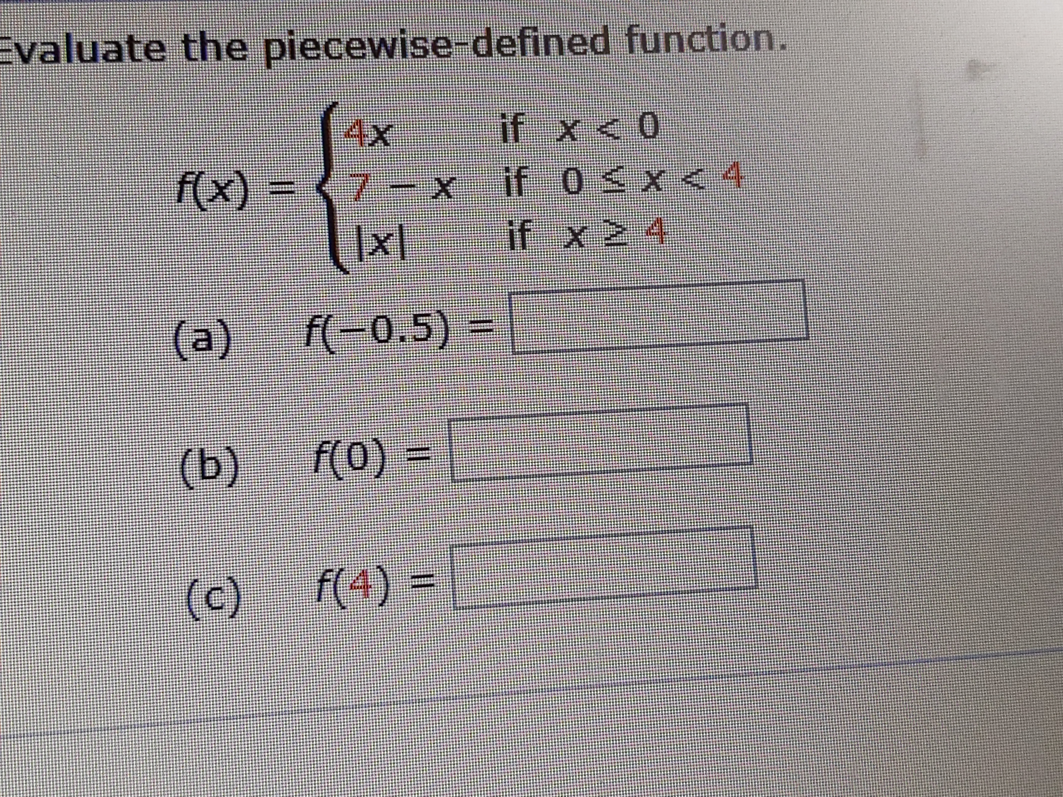 Answered Evaluate The Piecewise Defined Bartleby