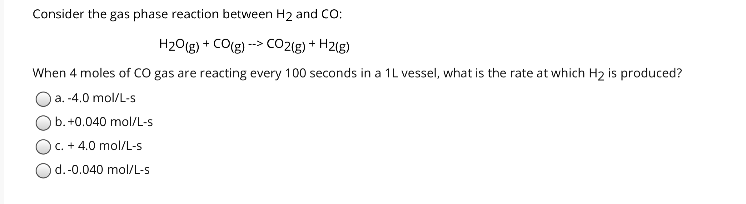 Answered: Consider the gas phase reaction between… | bartleby