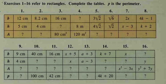 Answered Exercises 1 16 Refer To Rectangles Bartleby