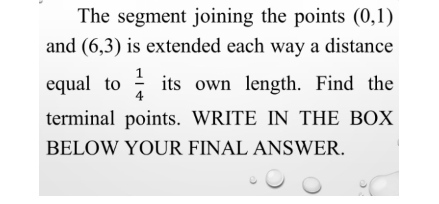 Answered The Segment Joining The Points 0 1 Bartleby