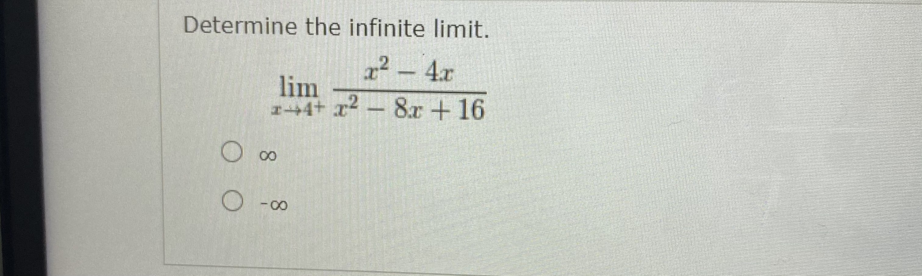 Infinite Limit Def