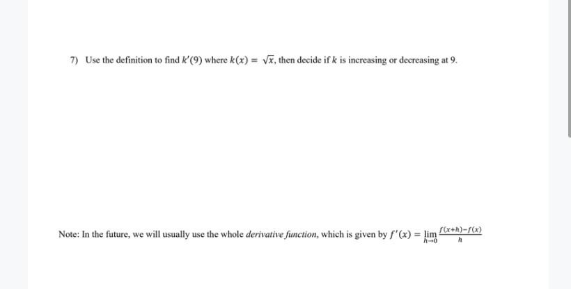 Answered 7 Use The Definition To Find K 9 Bartleby