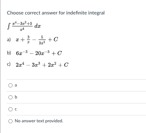 Answered Choose Correct Answer For Indefinite Bartleby