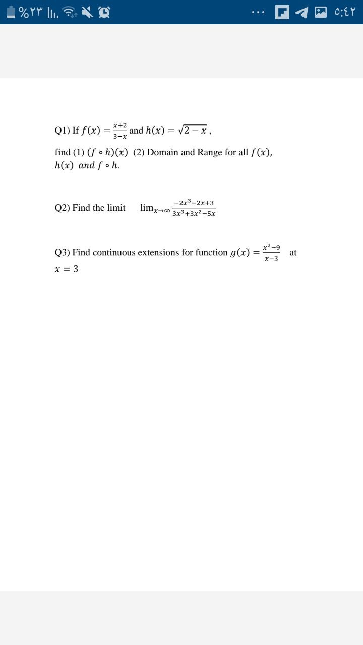 Answered X 2 Qi If F X And H X V2 X Bartleby