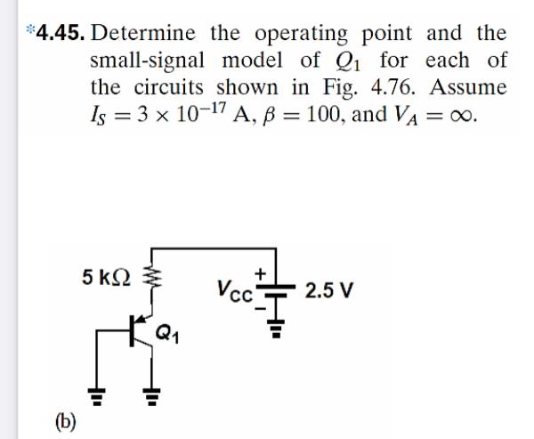 Answered 4 45 Determine The Operating Point And Bartleby