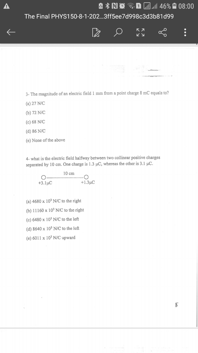 Answered 3 The Magnitude Of An Electric Field1 Bartleby