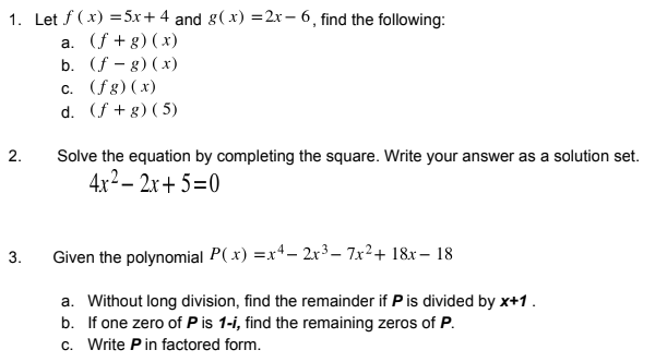 Answered 1 Let F X 5x 4 And 8 X 2r 6 Bartleby