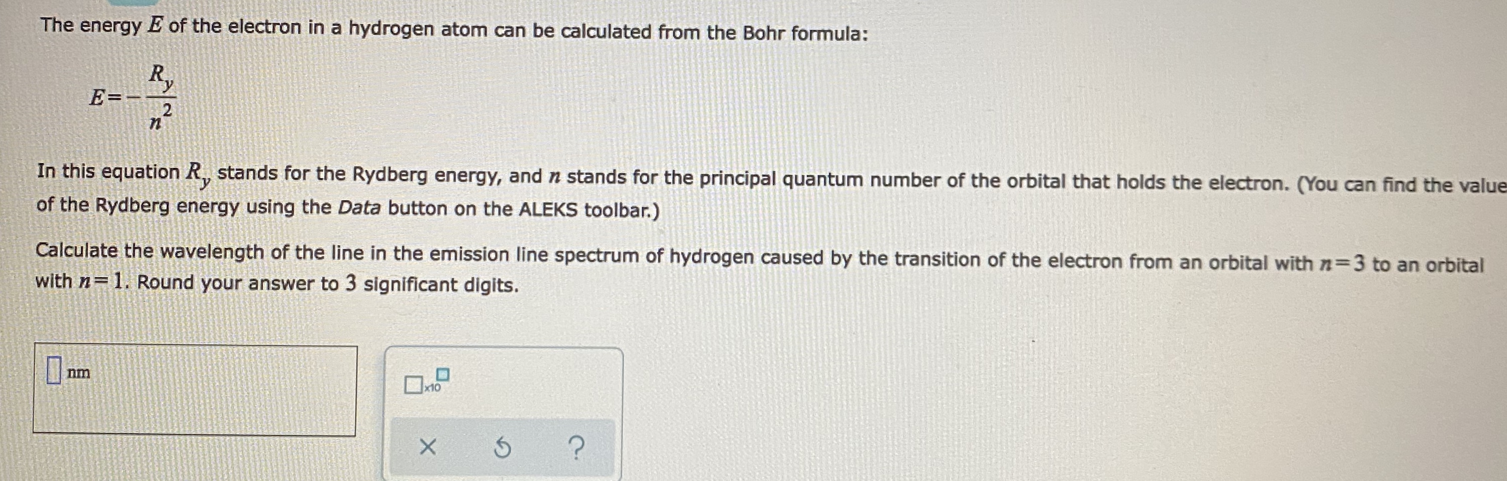 Answered The Energy E Of The Electron In A Bartleby