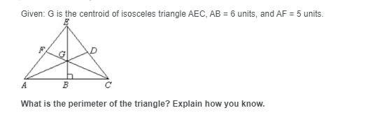 Answered: Given: G is the centroid of isosceles… | bartleby