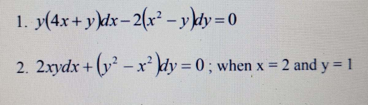 Answered 1 Y 4x Y Dx 2 X Y Kdy 0 2 Bartleby