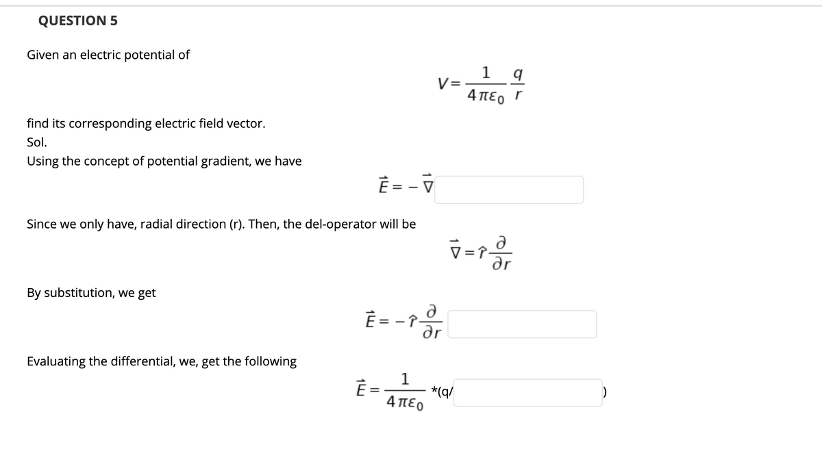 Answered Given An Electric Potential Of 1 Q 4per Bartleby