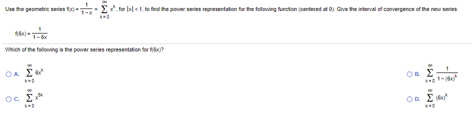 Answered 1 Use The Geometric Series F X E X Bartleby