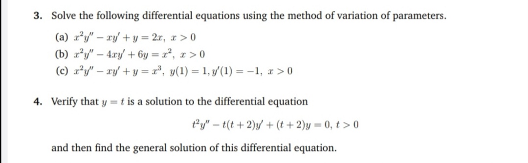 Answered 3 Solve The Following Differential Bartleby