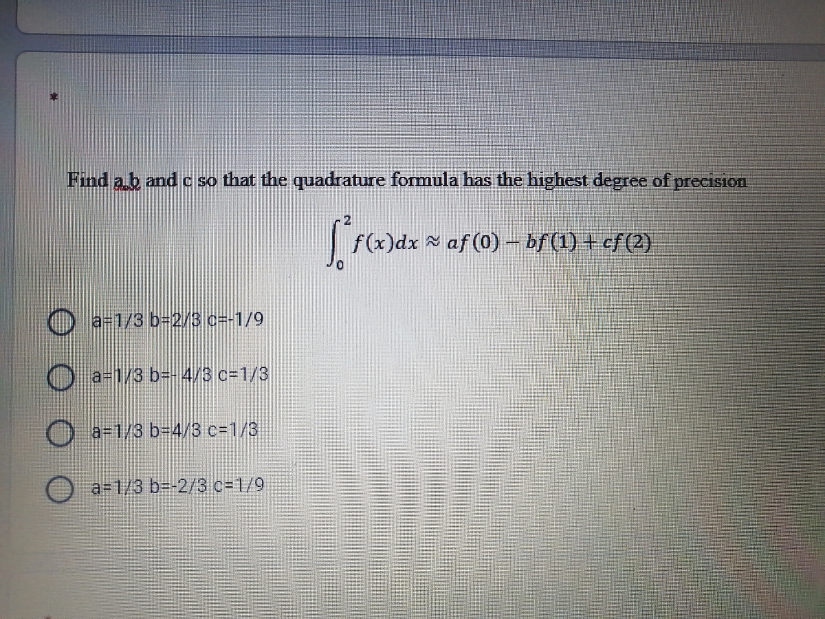 Answered Find A B And C So That The Quadrature Bartleby