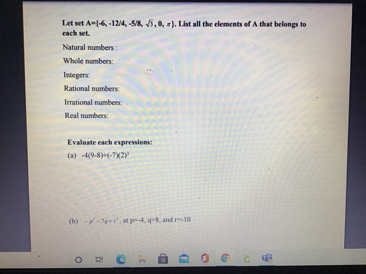 Answered Let Set A 6 12 4 5 8 3 0 Z Bartleby