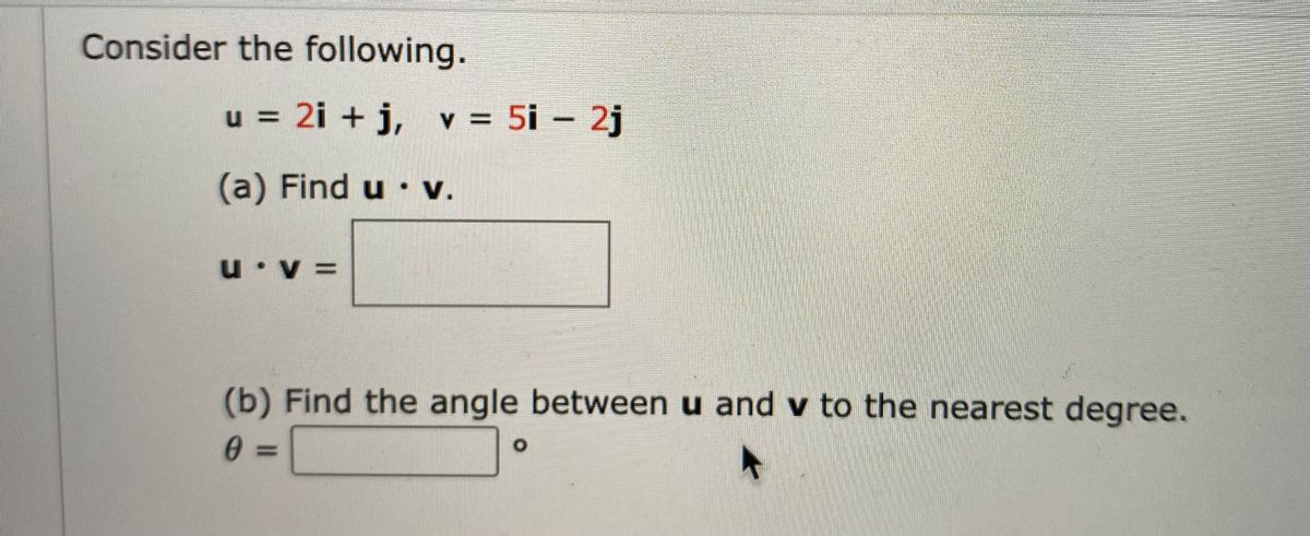 Answered Consider The Following U 2i J V Bartleby