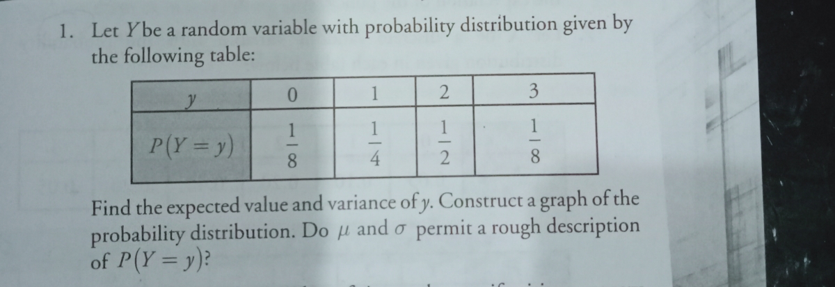 Answered 1 Let Ybe A Random Variable With Bartleby