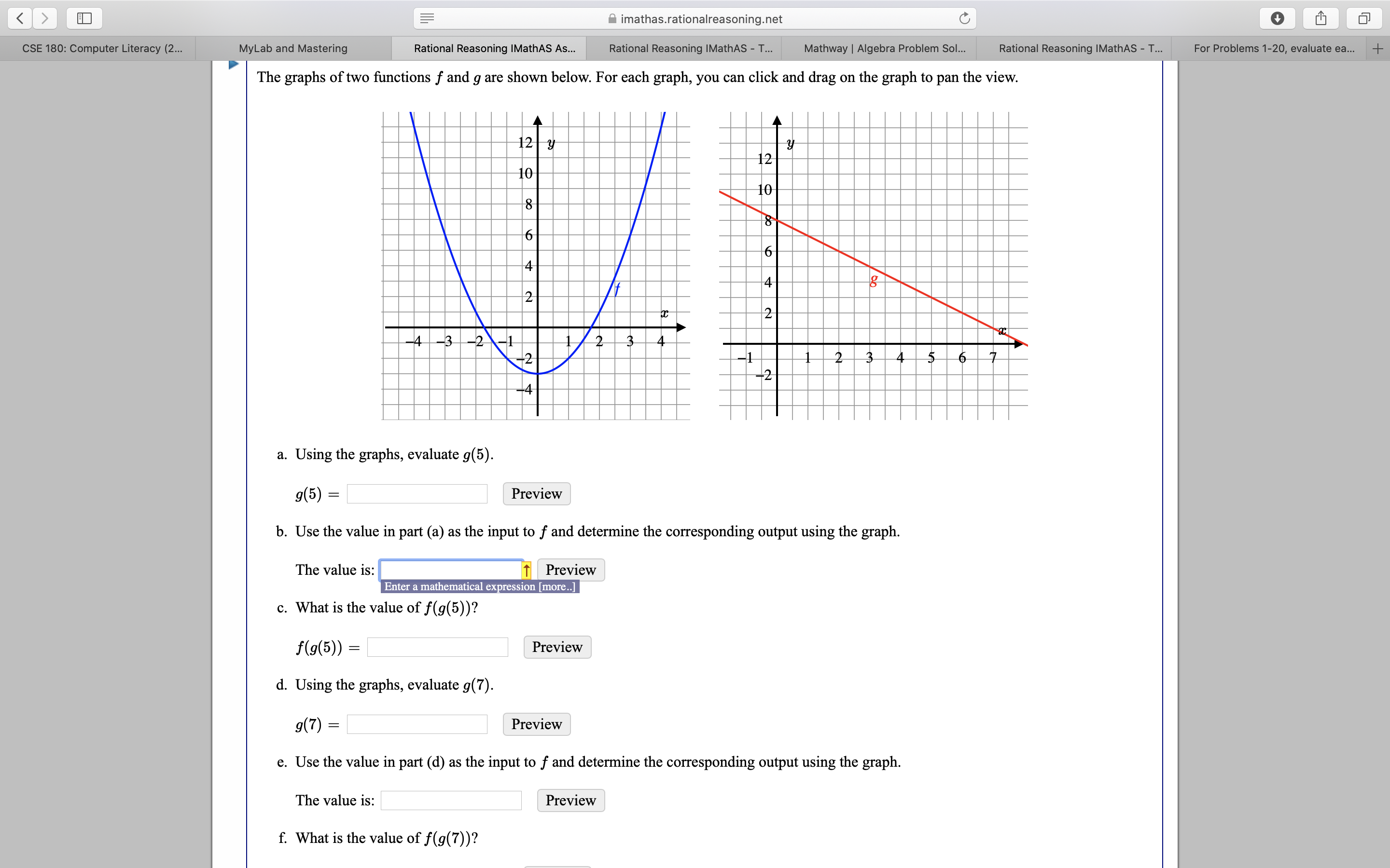 Answered The Graphs Of Two Functions F And G Are Bartleby