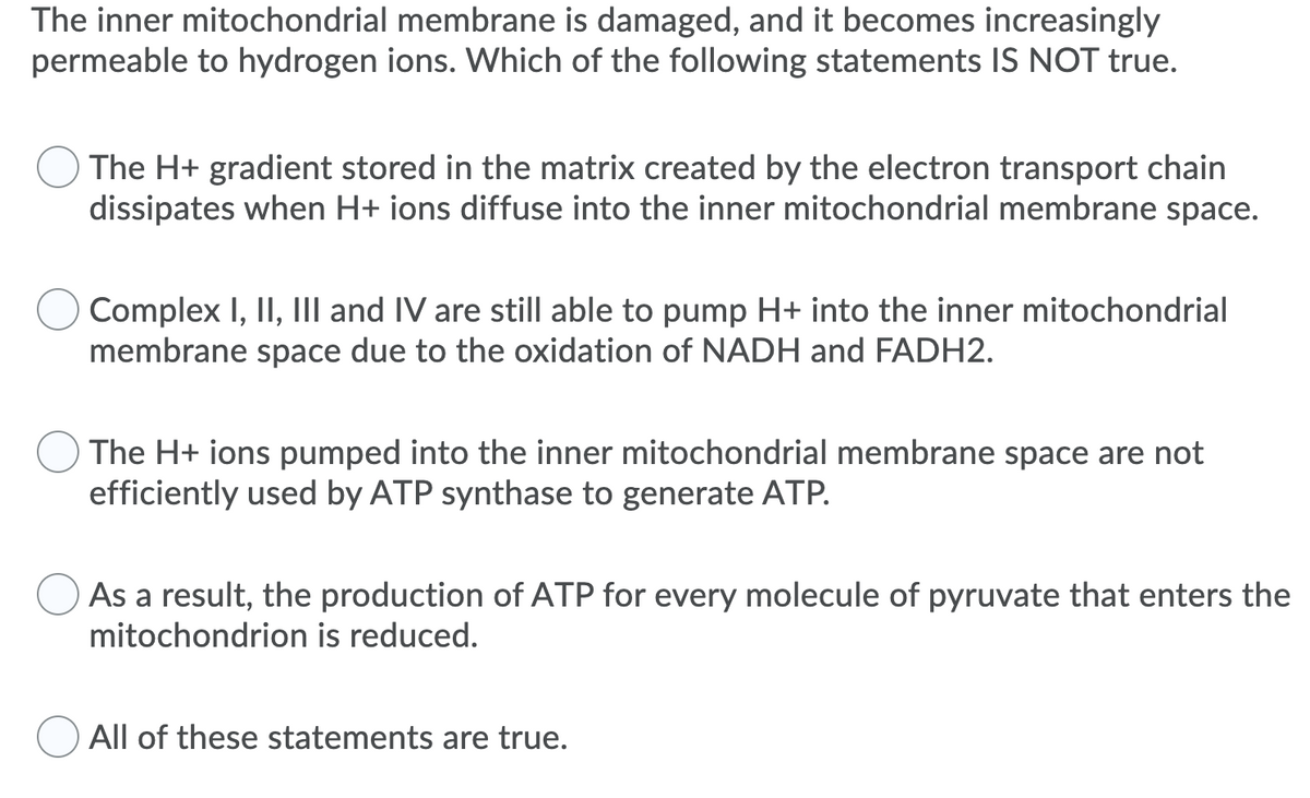 Answered: The Inner Mitochondrial Membrane Is… | Bartleby