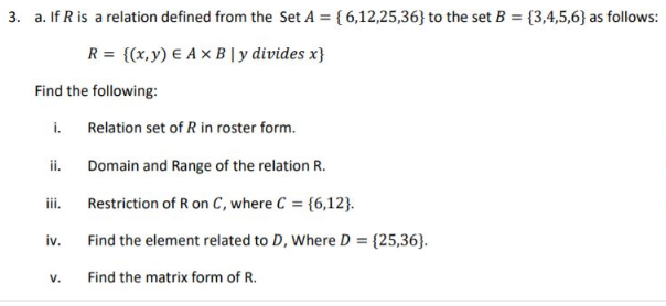 Answered 3 A If R Is A Relation Defined From Bartleby