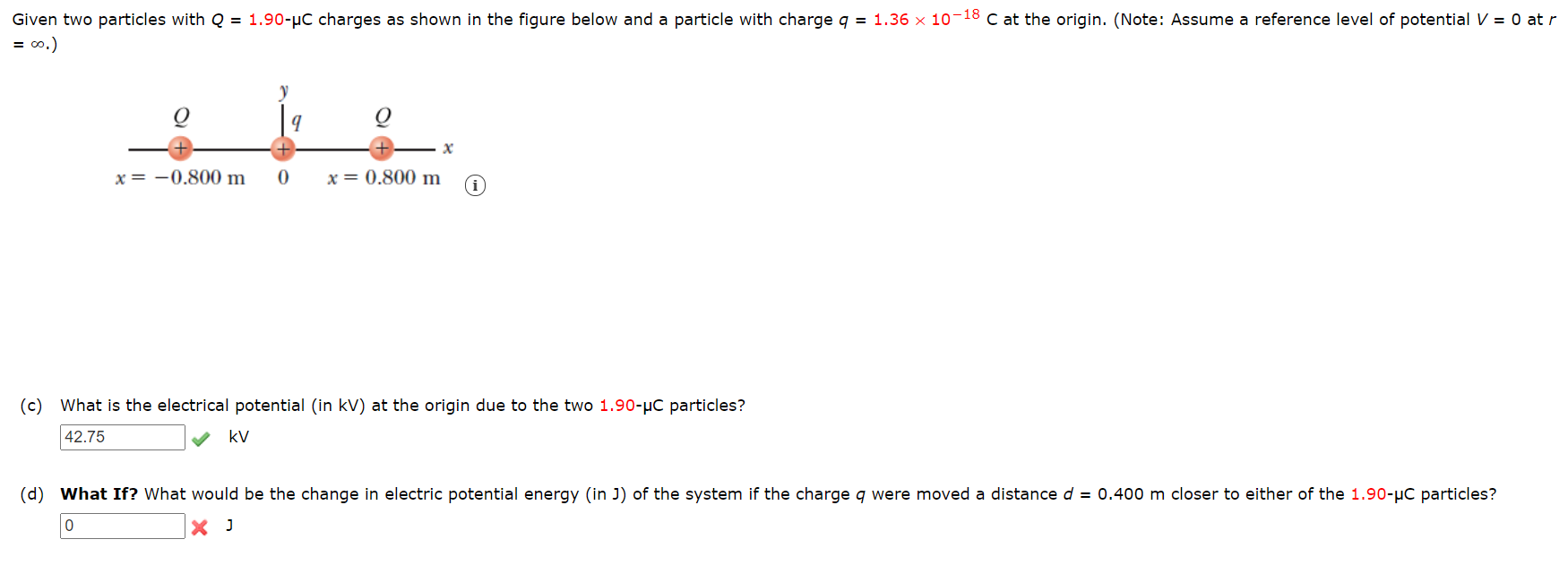 Answered Given Two Particles With Q 1 90 µc Bartleby