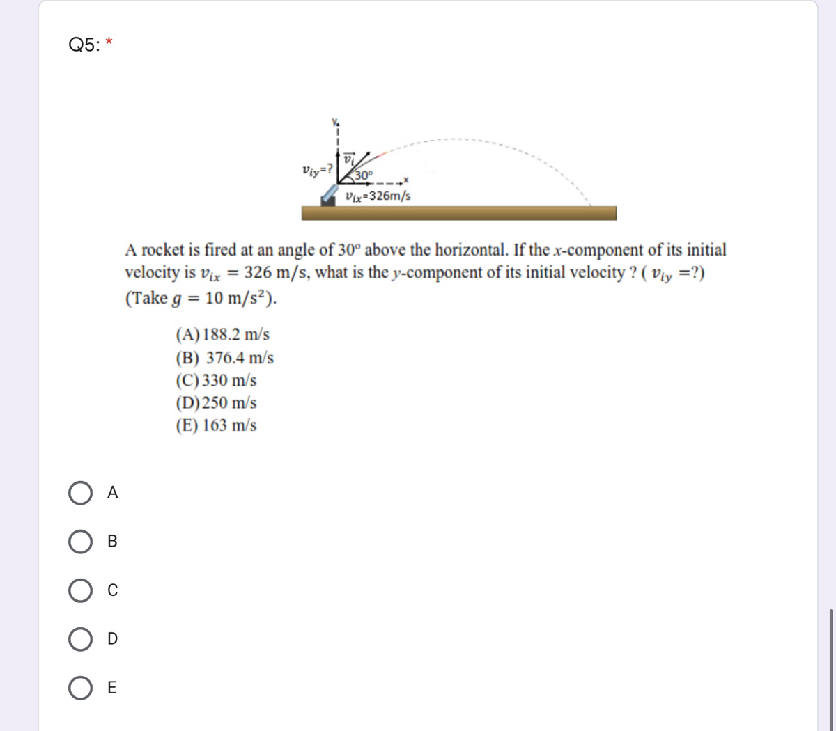 Answered A Rocket Is Fired At An Angle Of 30 Bartleby