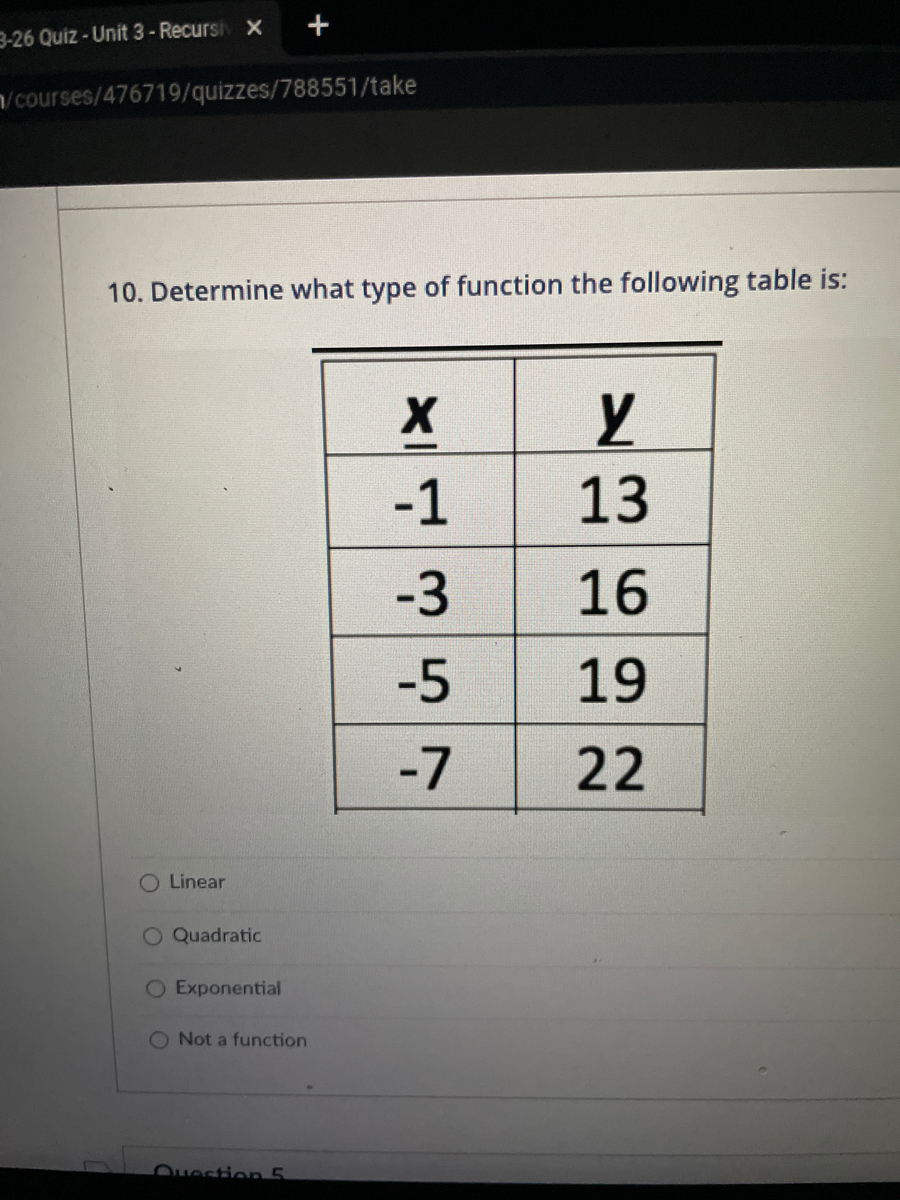 Answered 10 Determine What Type Of Function The Bartleby