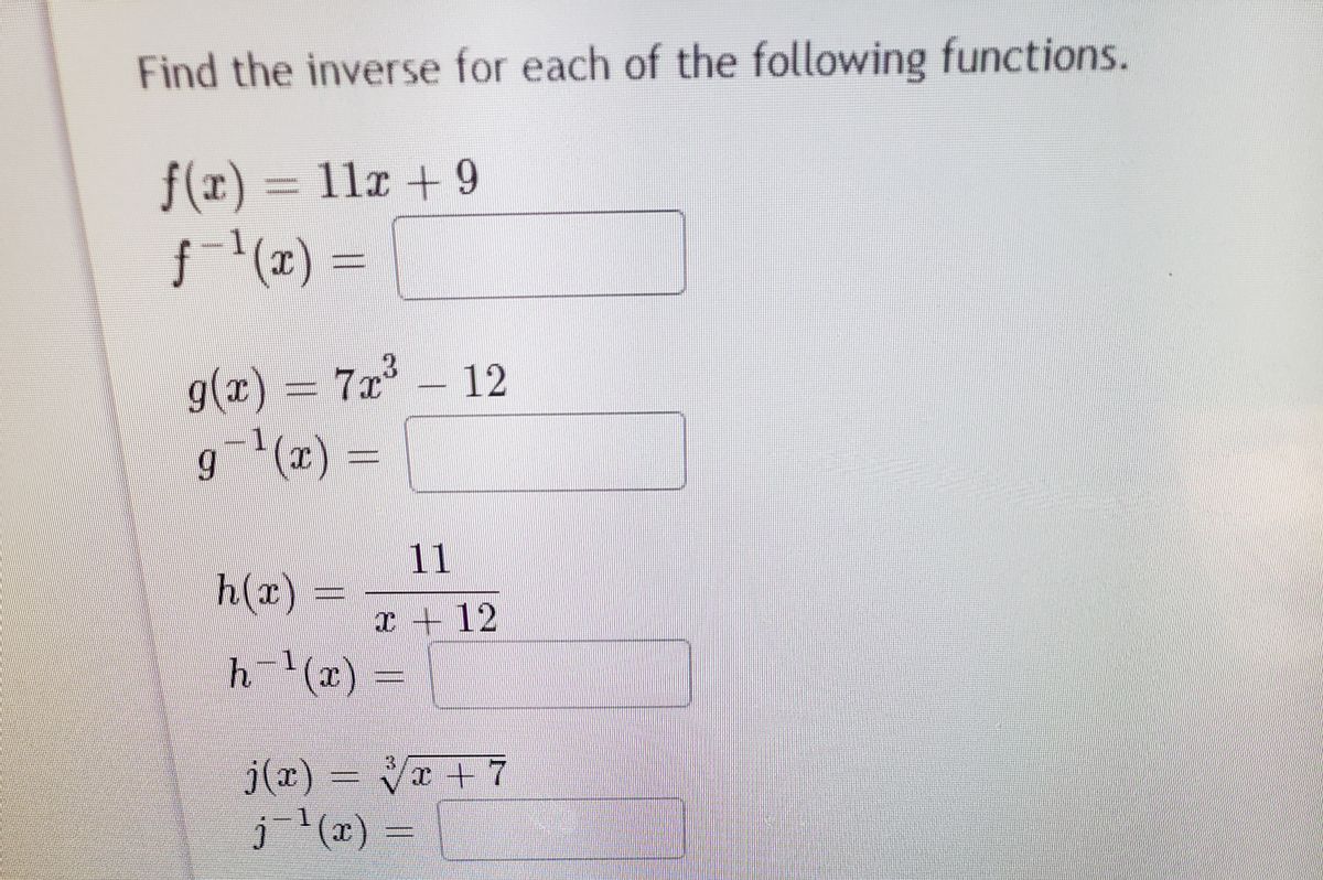 Answered Find The Inverse For Each Of The Bartleby