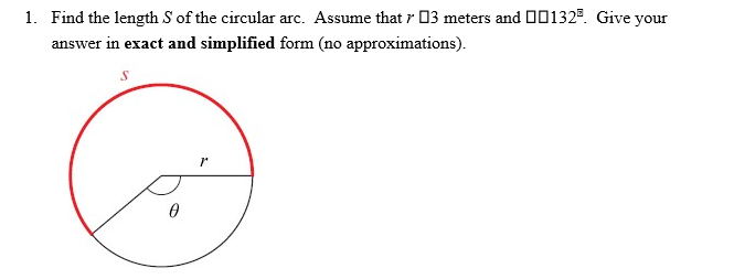 Answered: Find the length S of the circular arc.… | bartleby