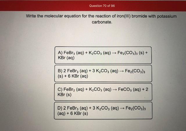 Answered Write The Molecular Equation For The Bartleby