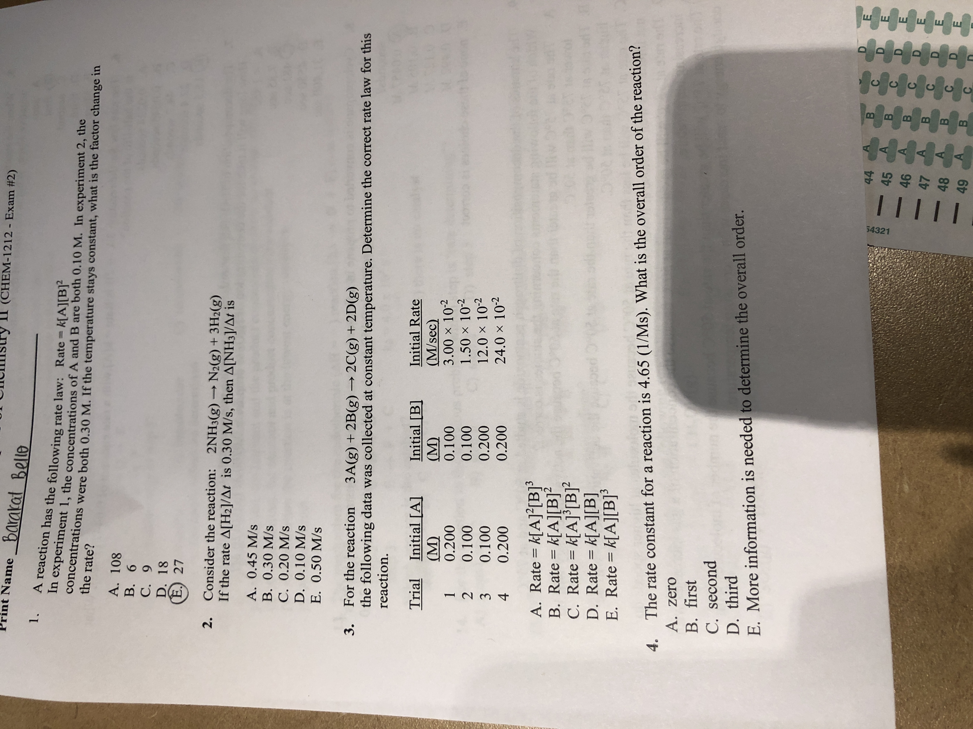 Answered Int Name Barakat Bello Ii Chem 1212 Bartleby