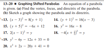 Answered 13 Graphing Shifted Parabolas An Bartleby