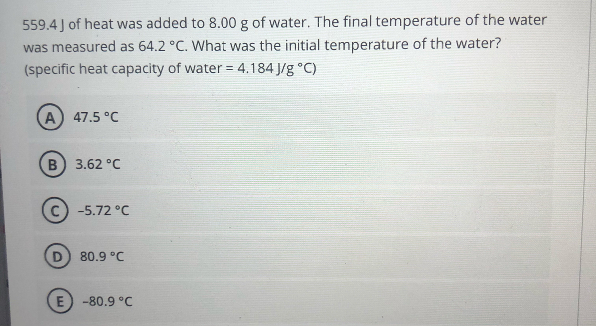 Answered 559 4 J Of Heat Was Added To 8 00 G Of Bartleby