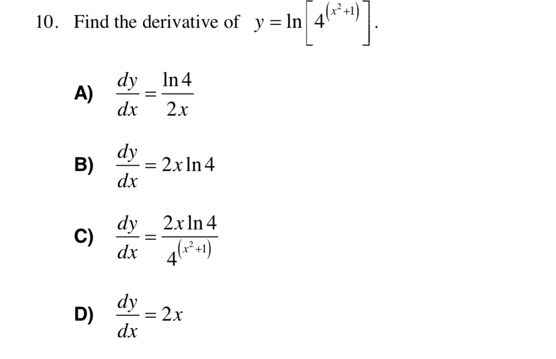 Answered 10 Find The Derivative Of Y Ln Bartleby