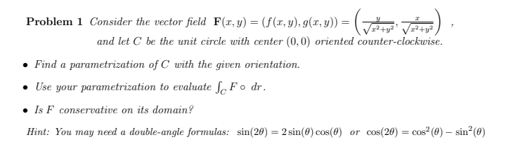 Answered Problem 1 Consider The Vector Field Bartleby