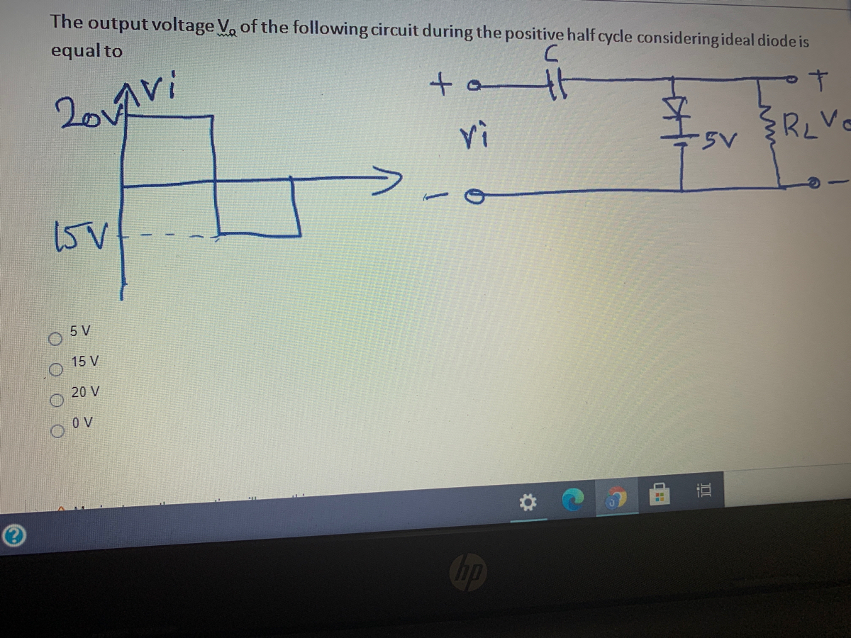 Answered The Output Voltage V Of The Following Bartleby