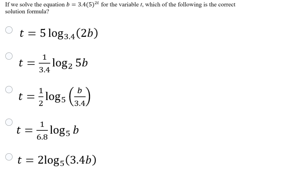 Answered If We Solve The Equation B 3 4 5 T Bartleby