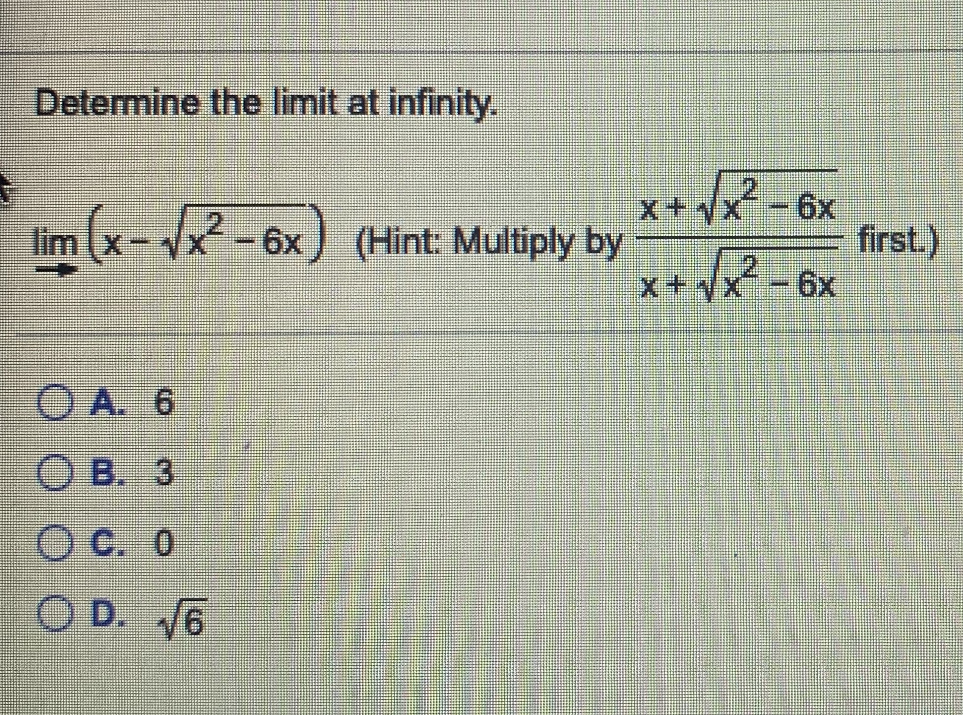 determining limits in calculus