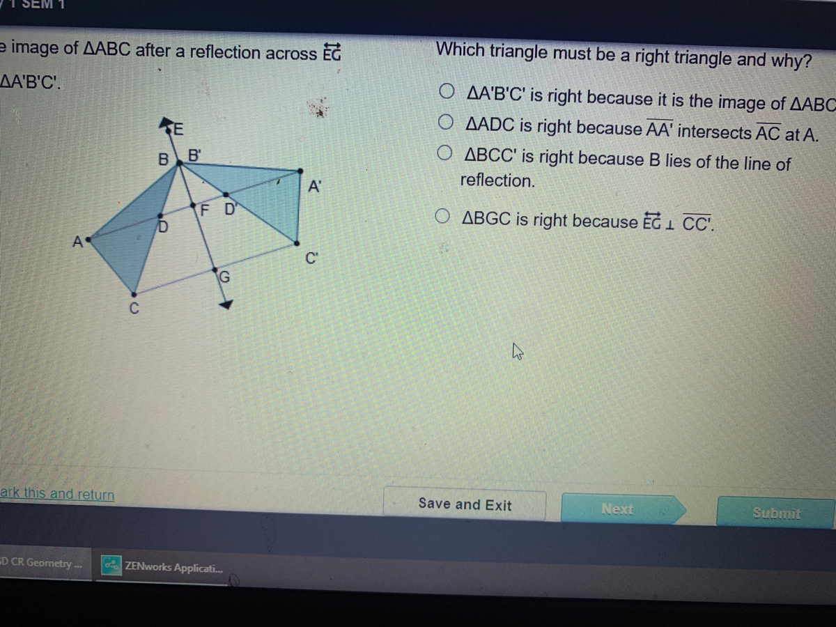 Answered Sem E Image Of bc After A Reflection Bartleby