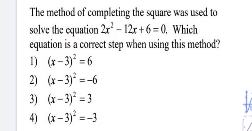 Answered: The method of completing the square was… | bartleby