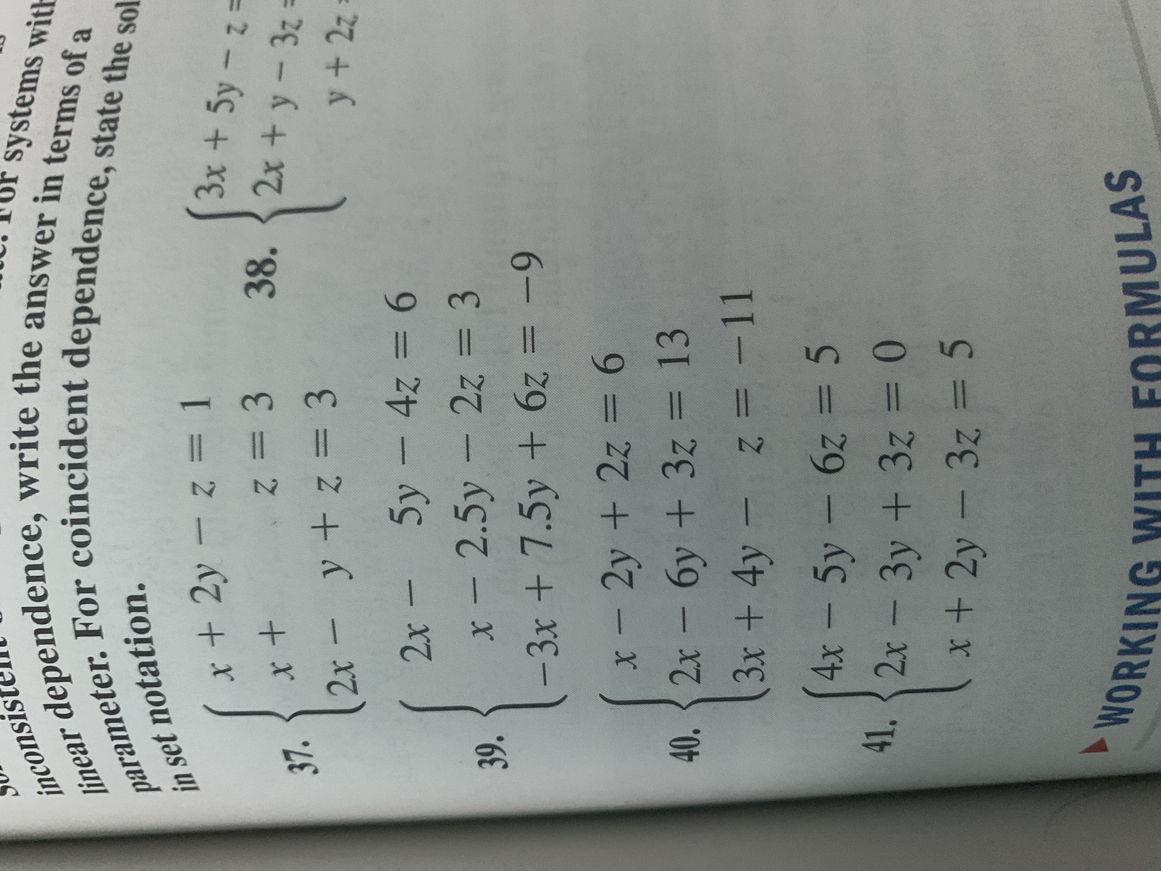 Answered Systems With Linear Dependence Write Bartleby