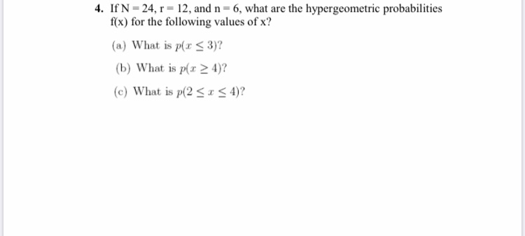 Answered 4 If N 24 R 12 And N 6 What Are Bartleby