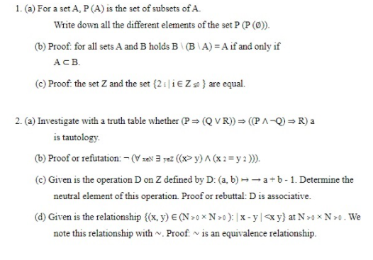 Answered 1 A For A Set A P A Is The Set Of Bartleby