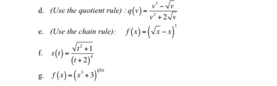 Answered D Use The Quotient Rule Q V Bartleby