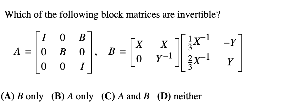 Answered: : Find The Matrix A (in Terms Of B, C,… | Bartleby