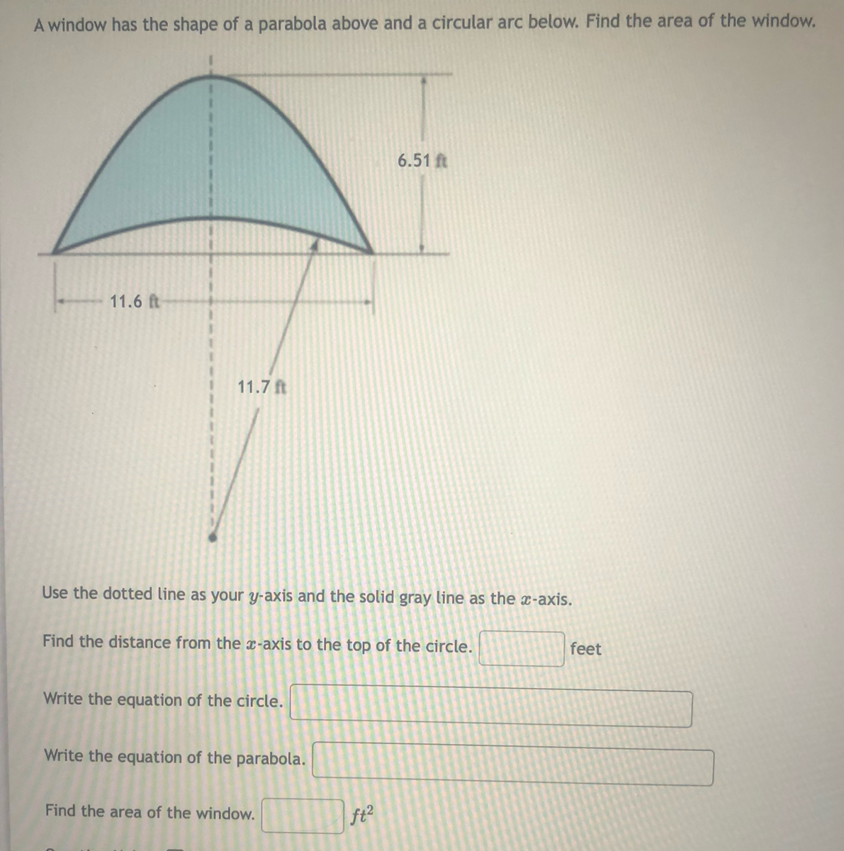 Answered: A window has the shape of a parabola… | bartleby